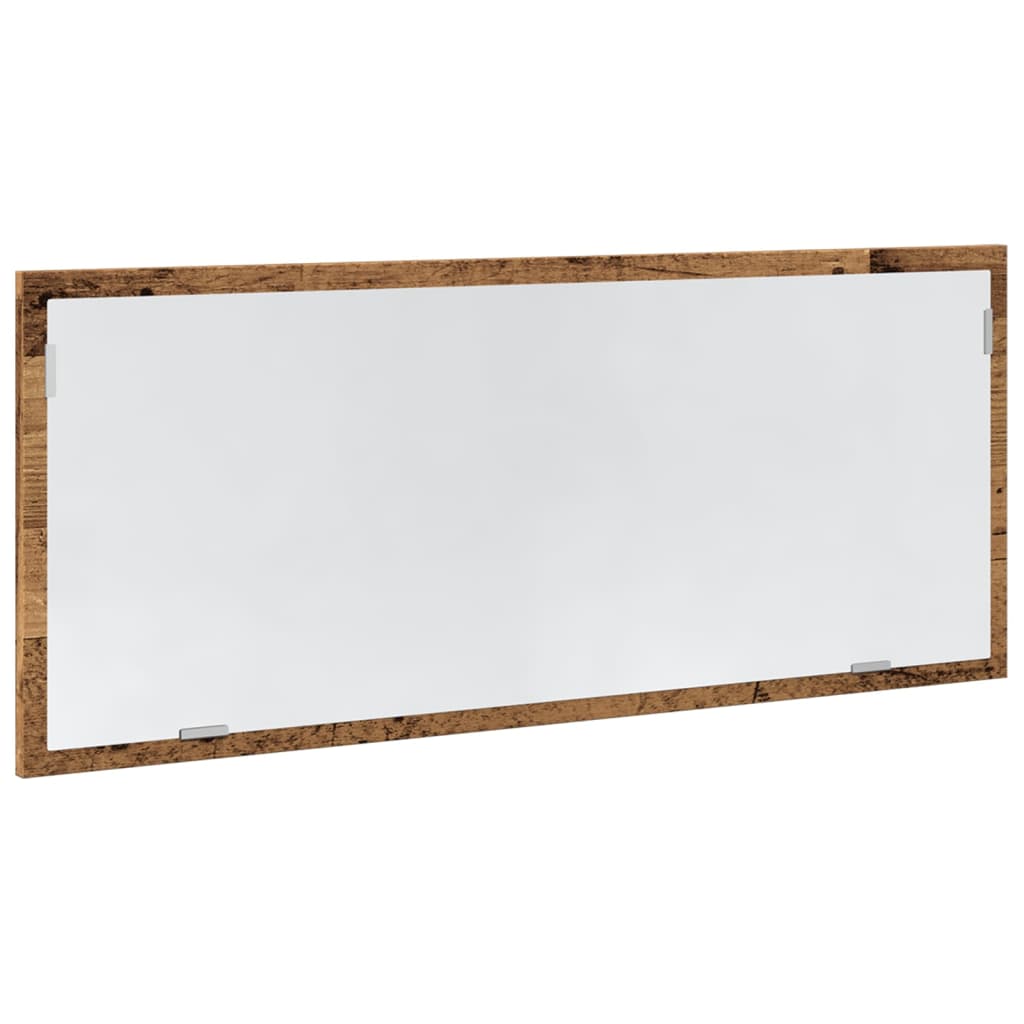 Badkamerspiegel met LED 100x8,5x37 cm bewerkt hout oud hout