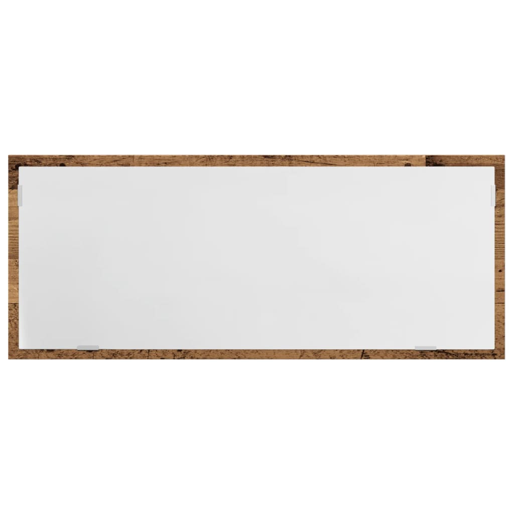 Badkamerspiegel met LED 100x8,5x37 cm bewerkt hout oud hout