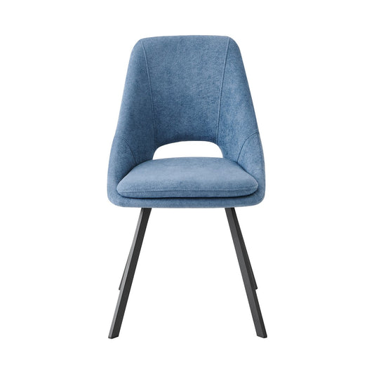 Eetkamerstoelen Set van 2 Mila Blauw Stof