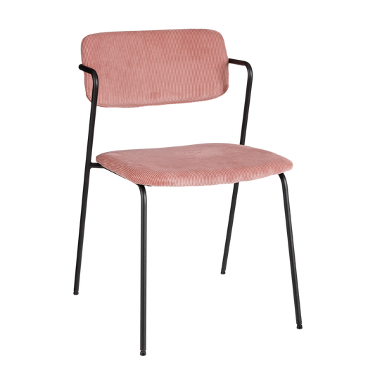 Chaise Nanet-Velours-Rose