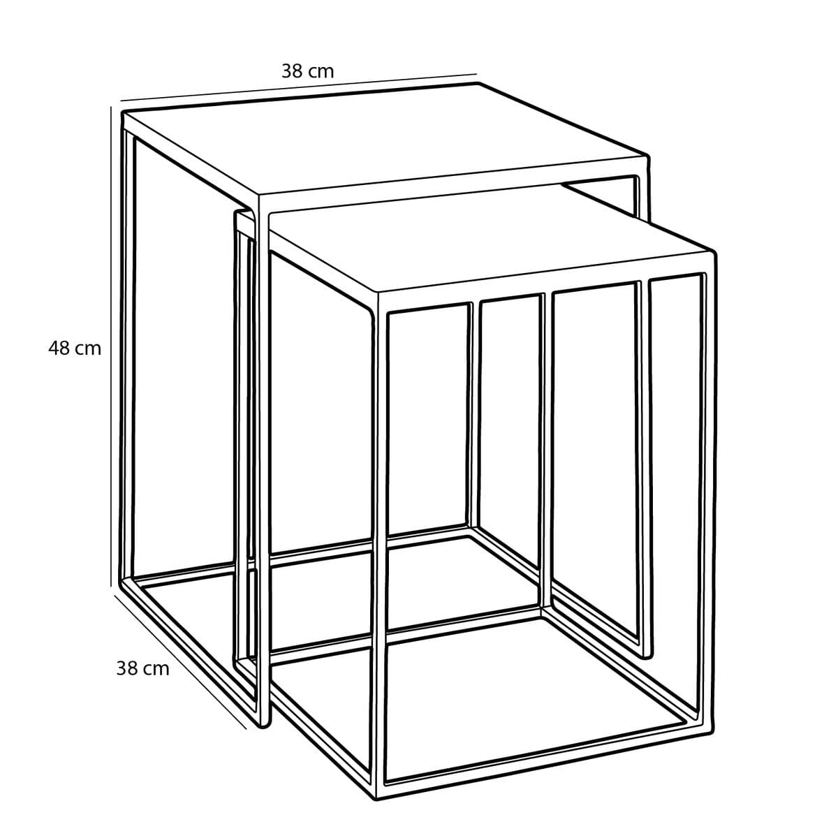 Mica Decorations Aaron Bijzettafel voor Buiten - Set van 2 - L38 x B38 x H48 cm - Metaal - Grijs