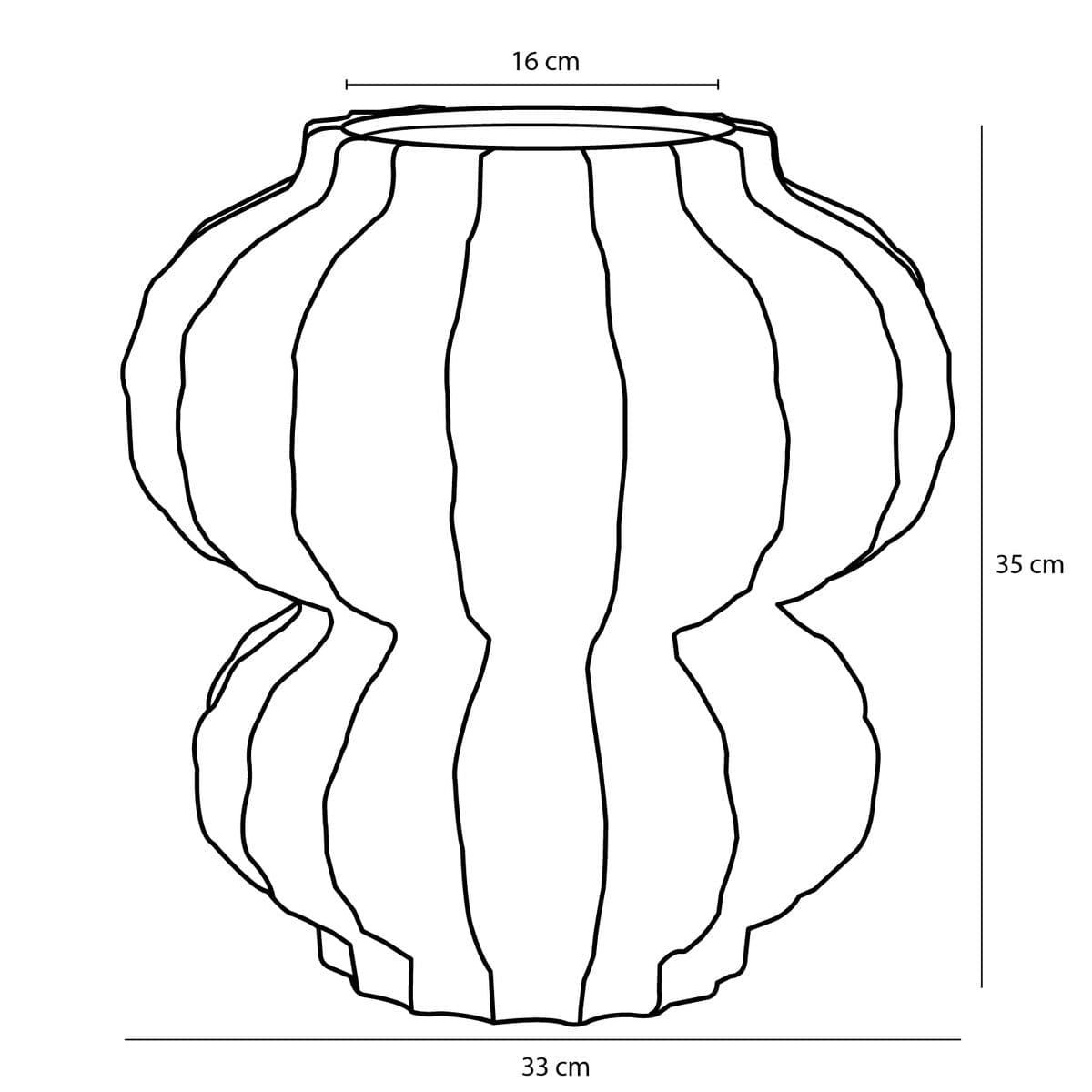 Mica Decorations Altea Vaas - H35 x Ø33 cm - Keramiek - Brons