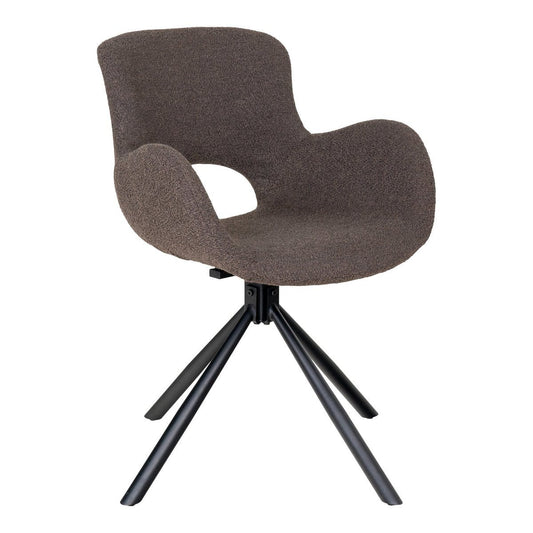 House Nordic ApS Amorim Dining Chair - Eetkamerstoel, in bouclé paddestoel met draaibare - Set van 2