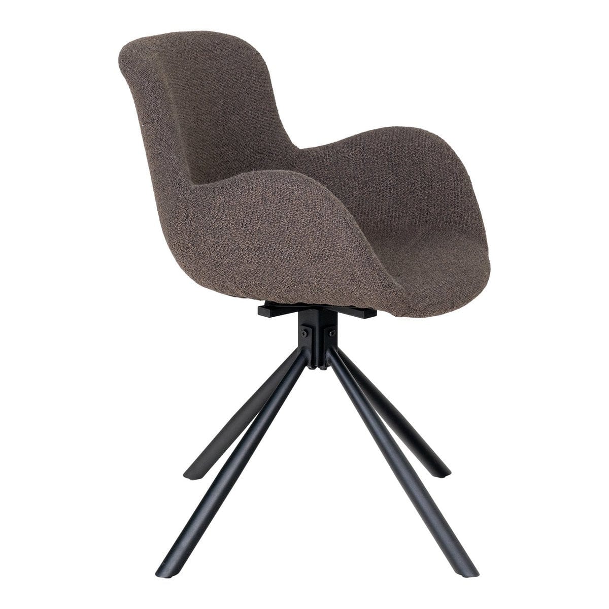 House Nordic ApS Amorim Dining Chair - Eetkamerstoel, in bouclé paddestoel met draaibare - Set van 2