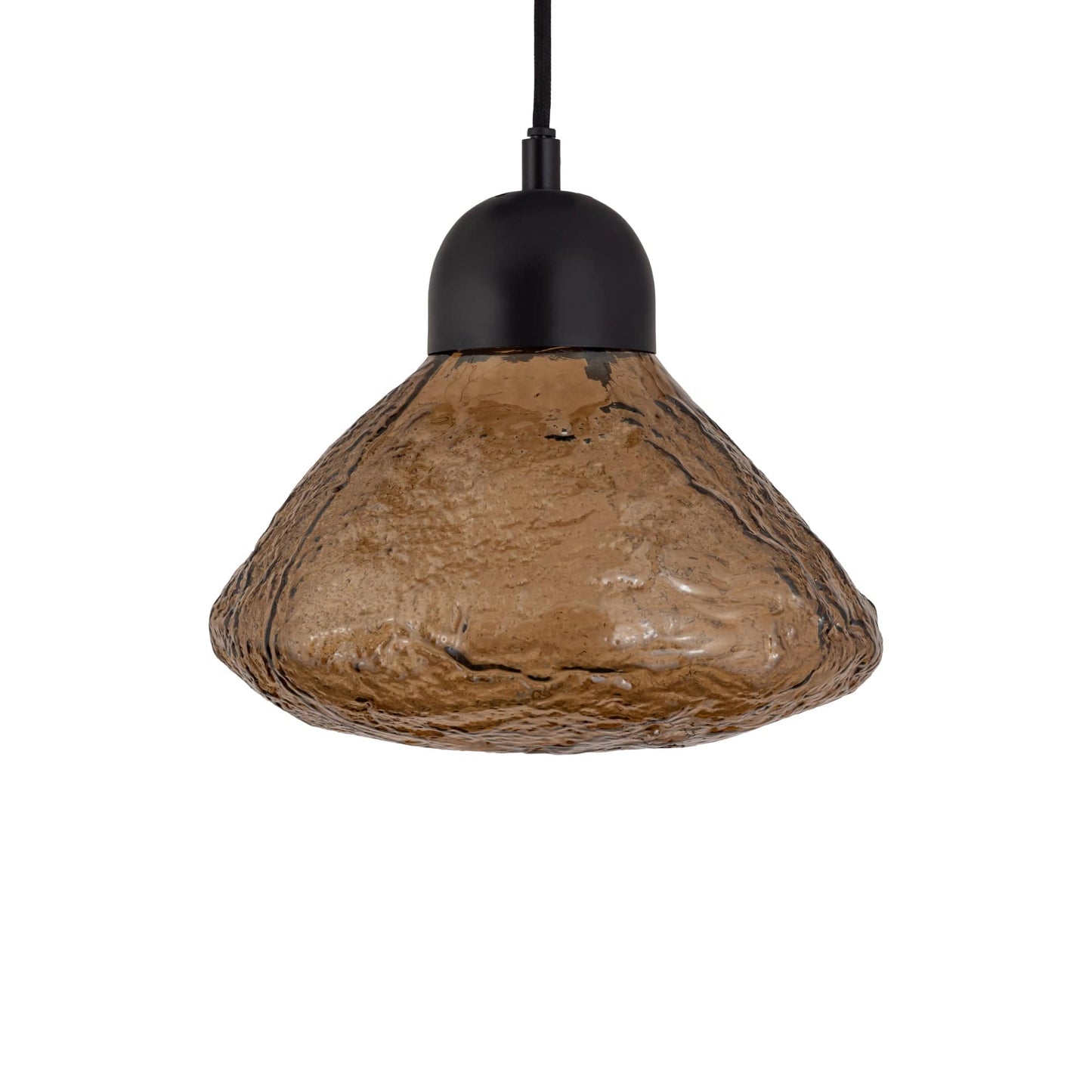 PTMD Anna Brown getextureerde glazen hanglamp 5 lampen groot