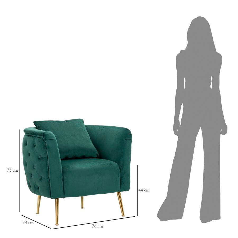 Mauro Ferretti ARMCHAIR BUCAREST GREEN CM 76X74X73