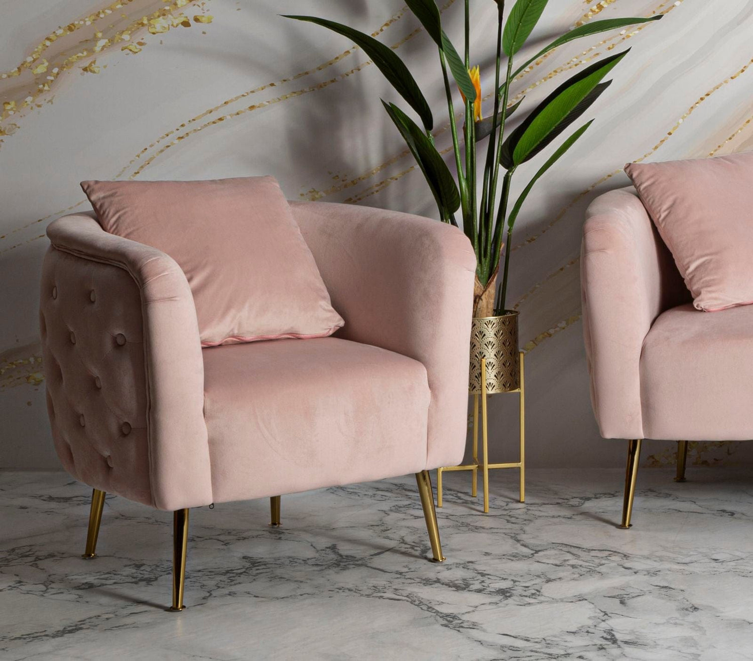 Mauro Ferretti ARMCHAIR BUCAREST PINK CM 76X74X73