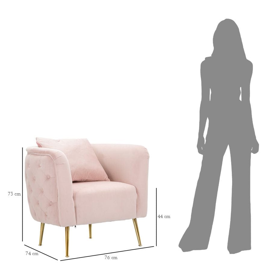 Mauro Ferretti ARMCHAIR BUCAREST PINK CM 76X74X73