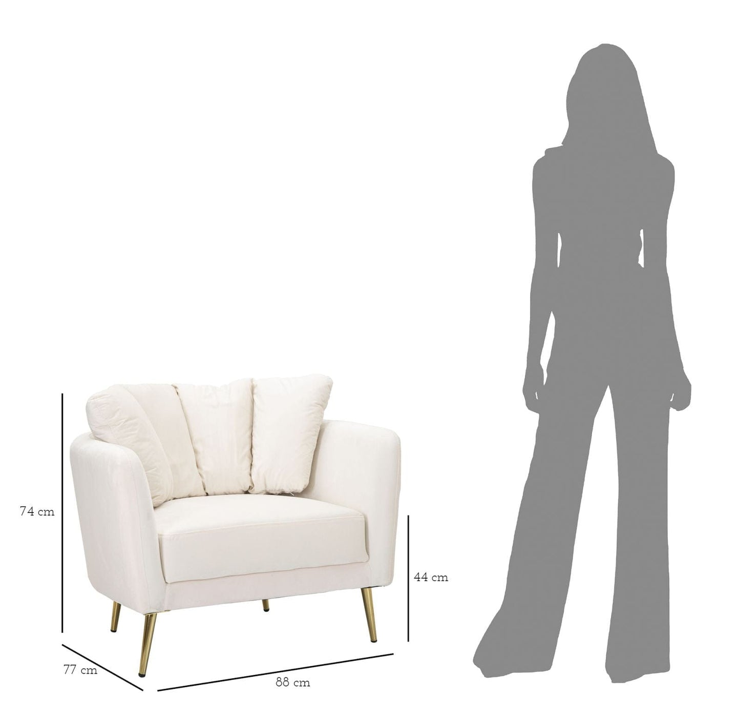 Mauro Ferretti ARMCHAIR KIEV CREAM CM 88X77X74