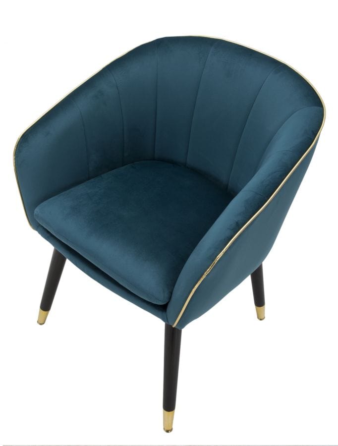 Mauro Ferretti ARMCHAIR PARIS TEAL/GOLD CM 62X58X78