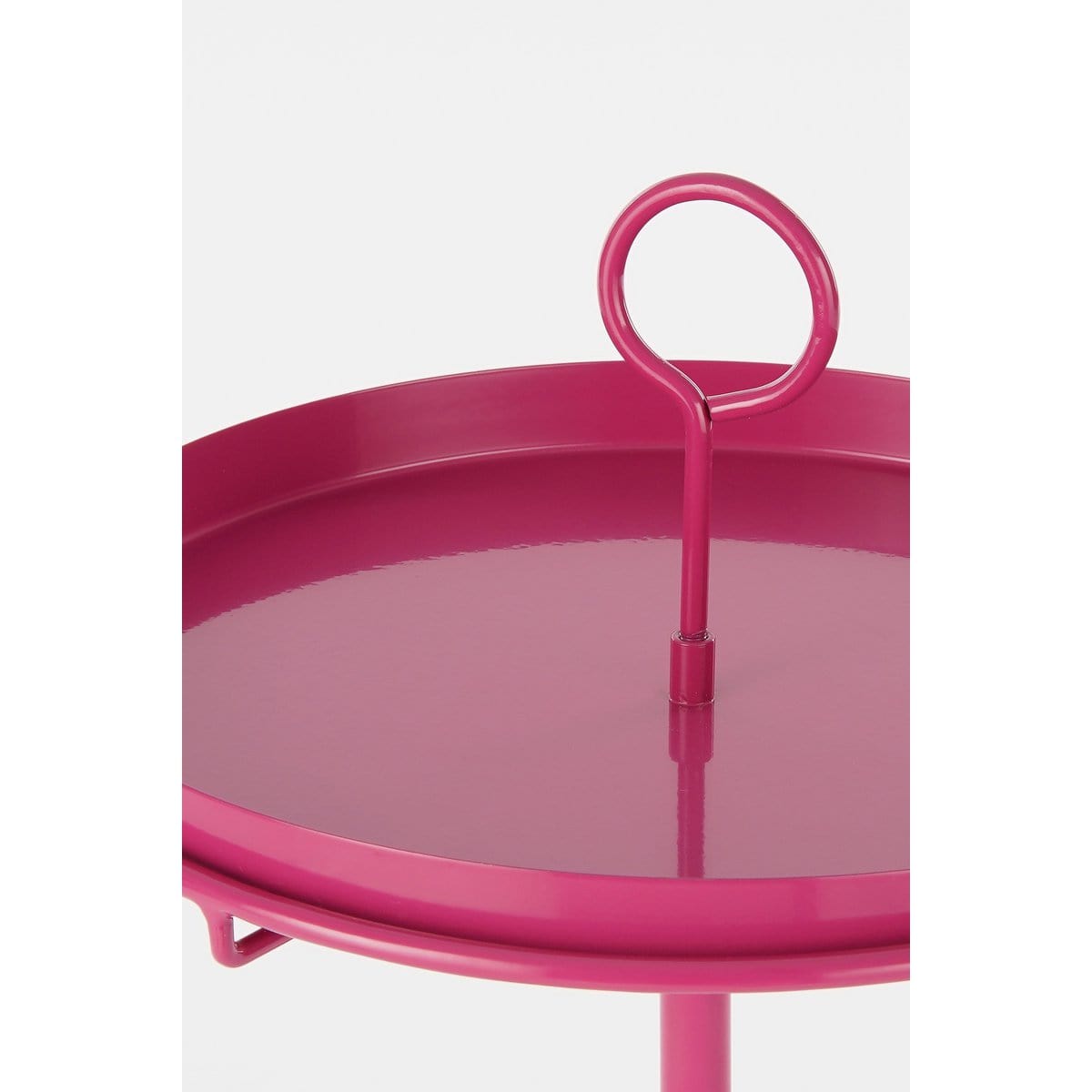 Mica Decorations Aston Dienblad met Klem - H30 x Ø31 cm - Metaal - Fuchsia