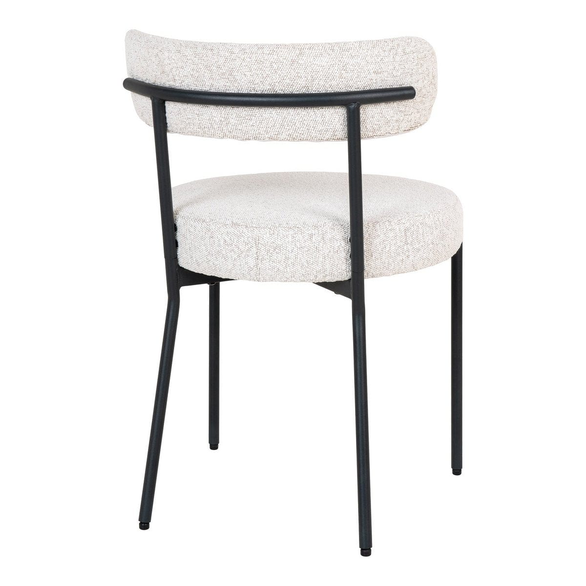 House Nordic ApS Badalona Dining Chair - Eetkamerstoel, wit bouclé met zwarte poten, HN1270 - set van 2