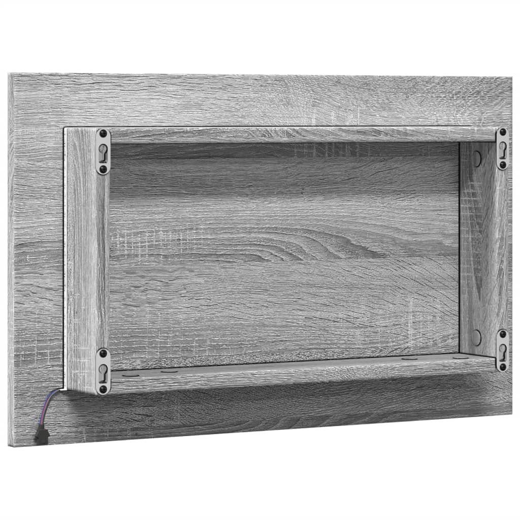 vidaXL Badkamerkaptafels Badkamerspiegel 60x8,5x38 cm bewerkt hout grijs sonoma eiken