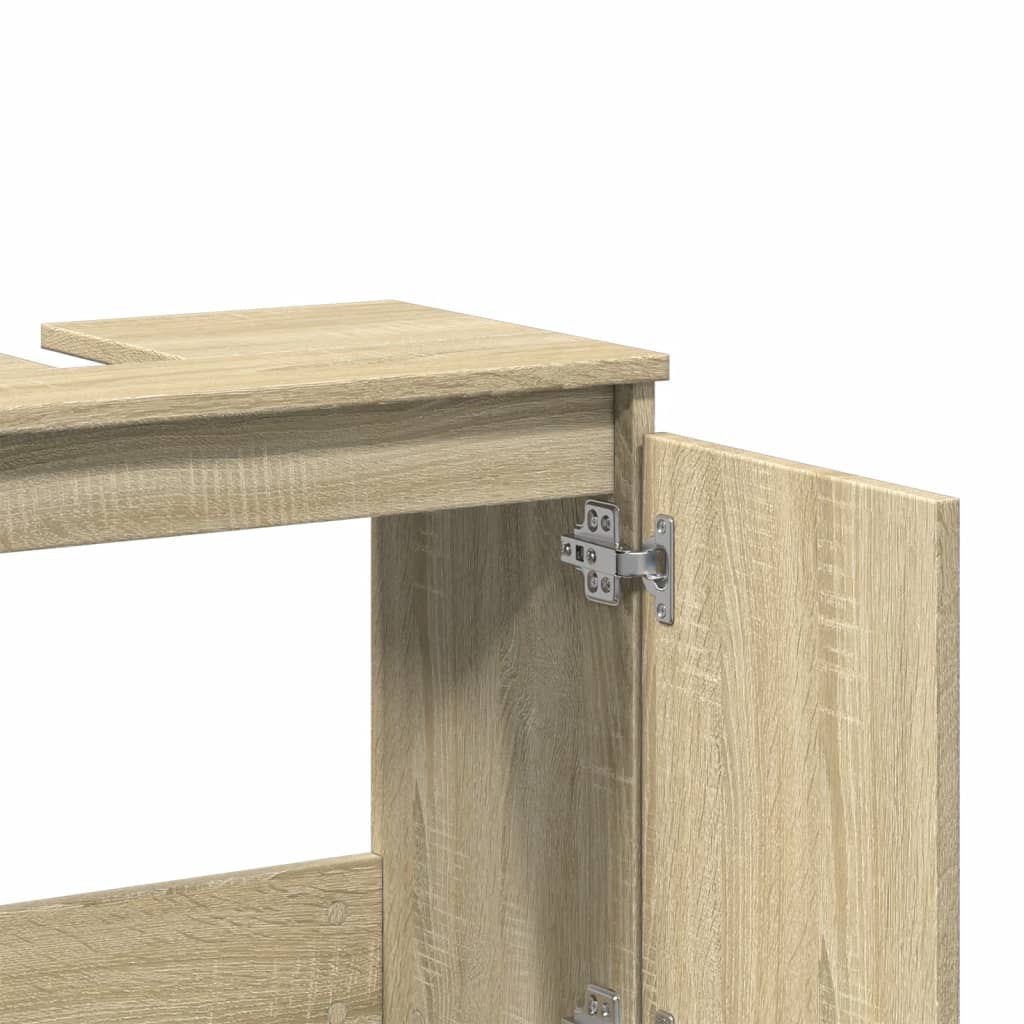 vidaXL Badkamerkaptafels Wastafelkast 58x33x60 cm bewerkt hout sonoma eikenkleurig