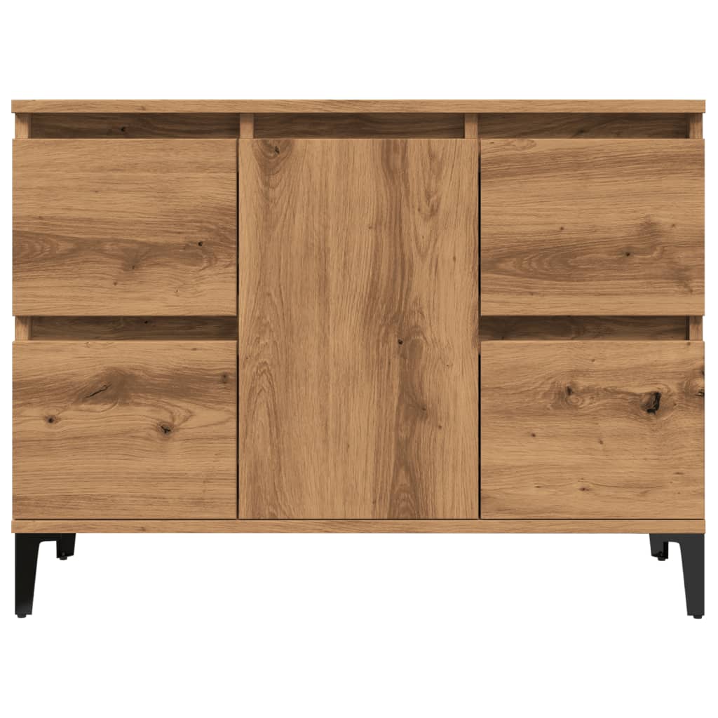 vidaXL Badkamerkaptafels Wastafelkast 80x33x60 cm bewerkt hout artisanaal eikenkleur