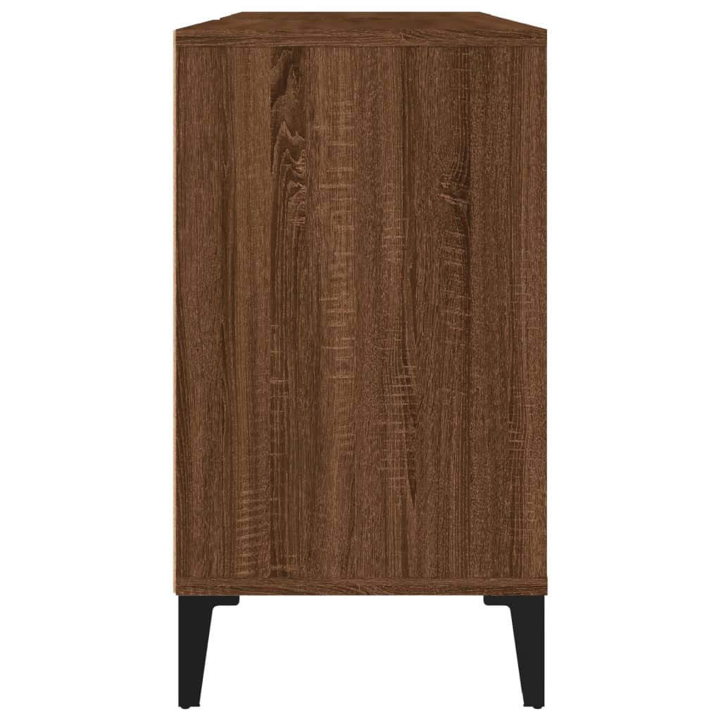 vidaXL Badkamerkaptafels Wastafelkast 80x33x60 cm bewerkt hout bruin eikenkleur