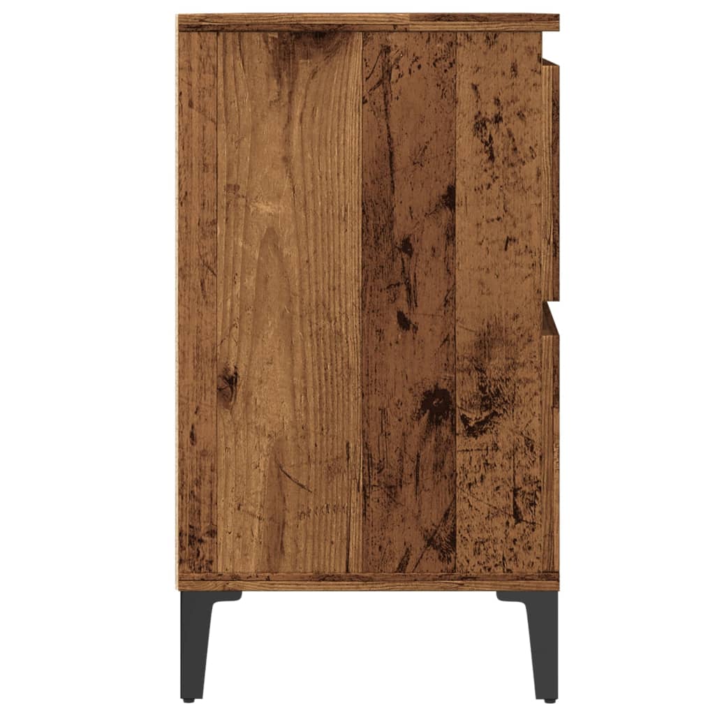 vidaXL Badkamerkaptafels Wastafelkast 80x33x60 cm bewerkt hout oud houtkleurig