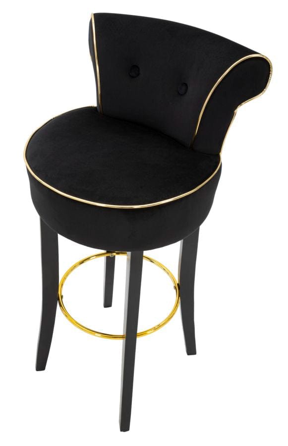 Mauro Ferretti BAR STOOL LUXY BLACK CM 46X48X96