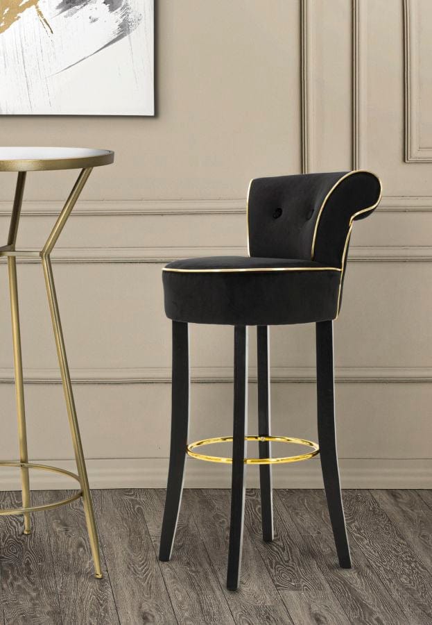 Mauro Ferretti BAR STOOL LUXY BLACK CM 46X48X96