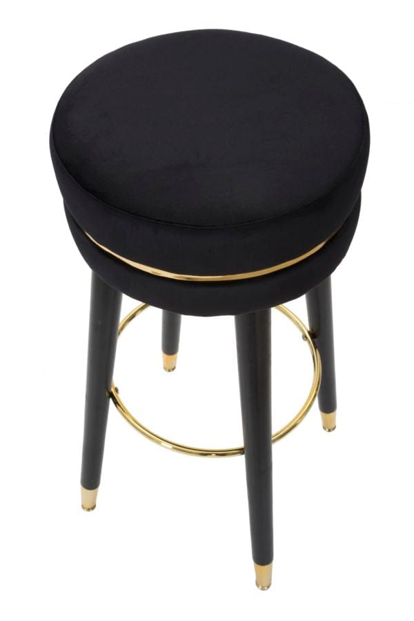 Mauro Ferretti BAR STOOL PARIS NERO/GOLD CM Ø 35X74