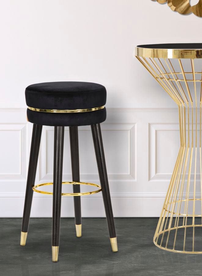 Mauro Ferretti BAR STOOL PARIS NERO/GOLD CM Ø 35X74