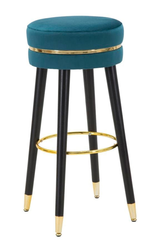 Mauro Ferretti BAR STOOL PARIS TEAL/GOLD CM Ø 35X74