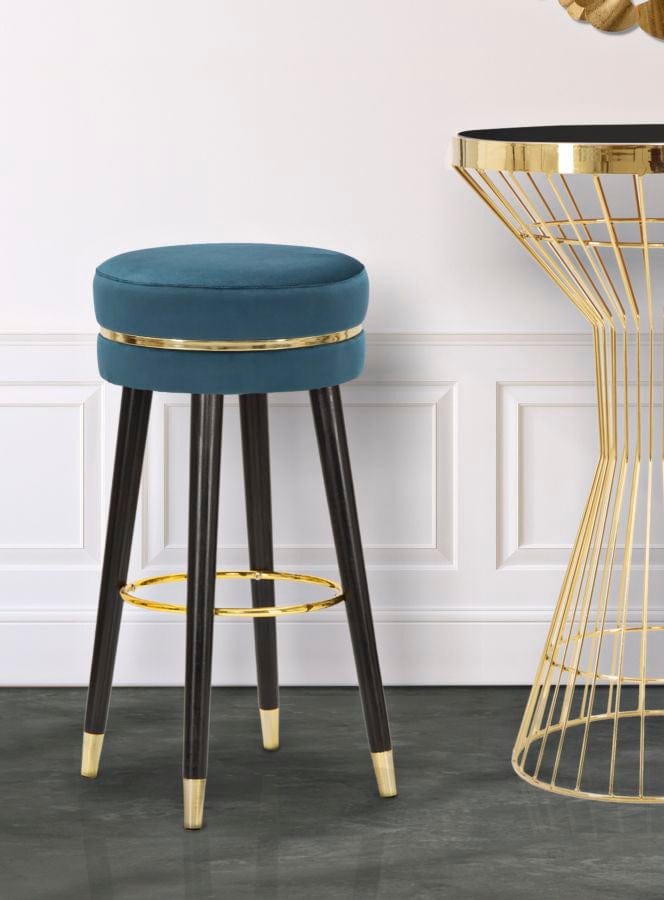 Mauro Ferretti BAR STOOL PARIS TEAL/GOLD CM Ø 35X74