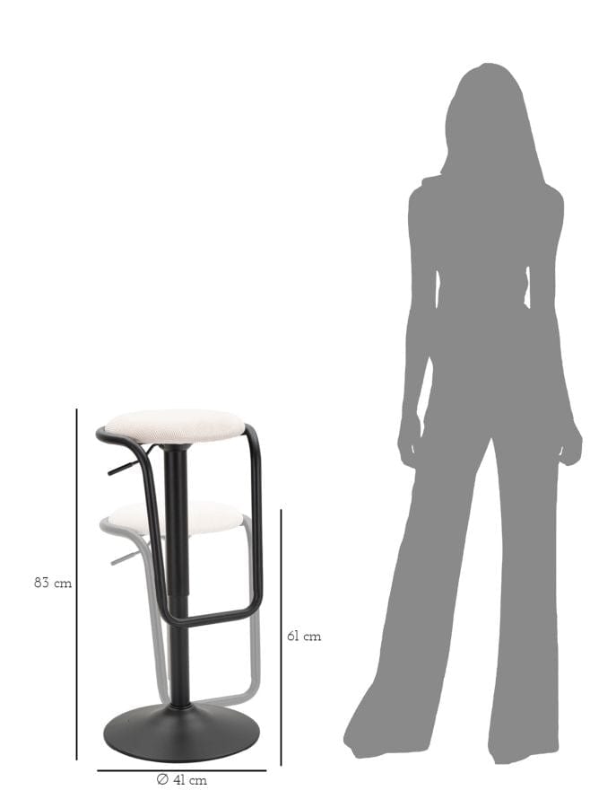 Mauro Ferretti BAR STOOL WITH LIFT DESTINY WHITE CM Ø 41X61-83