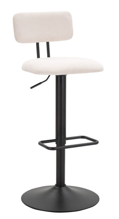 Mauro Ferretti BAR STOOL WITH LIFT LIGHT WHITE CM 41X47,5X85-106,5(SEAT CM 61-83)