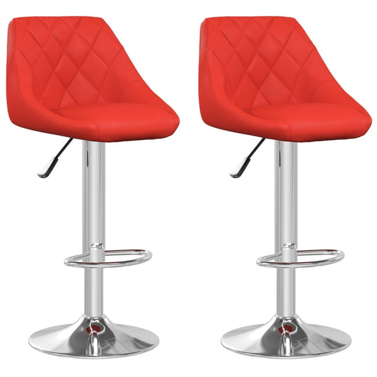 vidaXL Barkrukken Barstoelen 2 st kunstleer rood