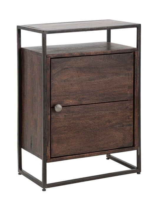 Mauro Ferretti BEDSIDE 1DOOR BURN CM 45X30X66 (LEGNO DI ACACIA NILOTICA)