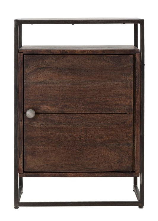 Mauro Ferretti BEDSIDE 1DOOR BURN CM 45X30X66 (LEGNO DI ACACIA NILOTICA)