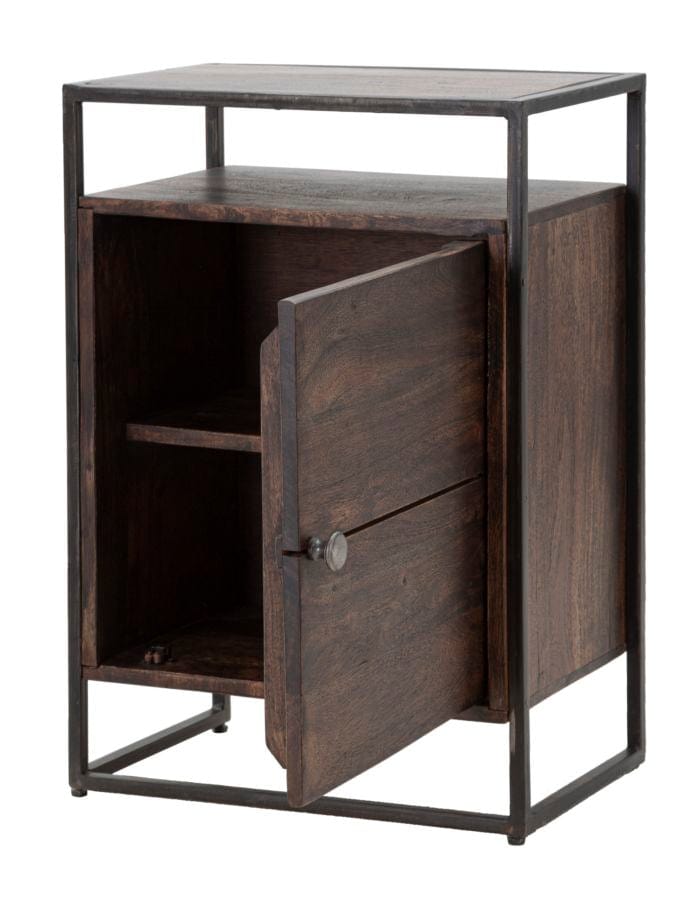 Mauro Ferretti BEDSIDE 1DOOR BURN CM 45X30X66 (LEGNO DI ACACIA NILOTICA)