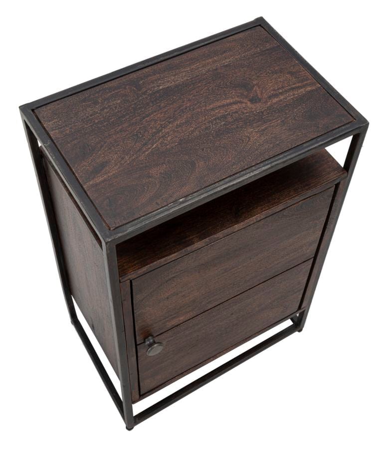 Mauro Ferretti BEDSIDE 1DOOR BURN CM 45X30X66 (LEGNO DI ACACIA NILOTICA)