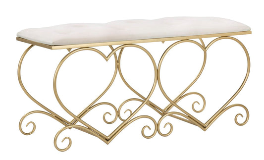 Mauro Ferretti BENCH HEART CREMA CM 105X37,5X51,5