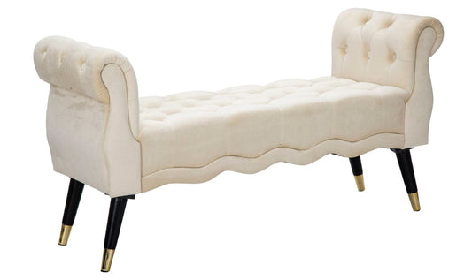 Mauro Ferretti BENCH PARIS CREMA/GOLD CM 120X40X60