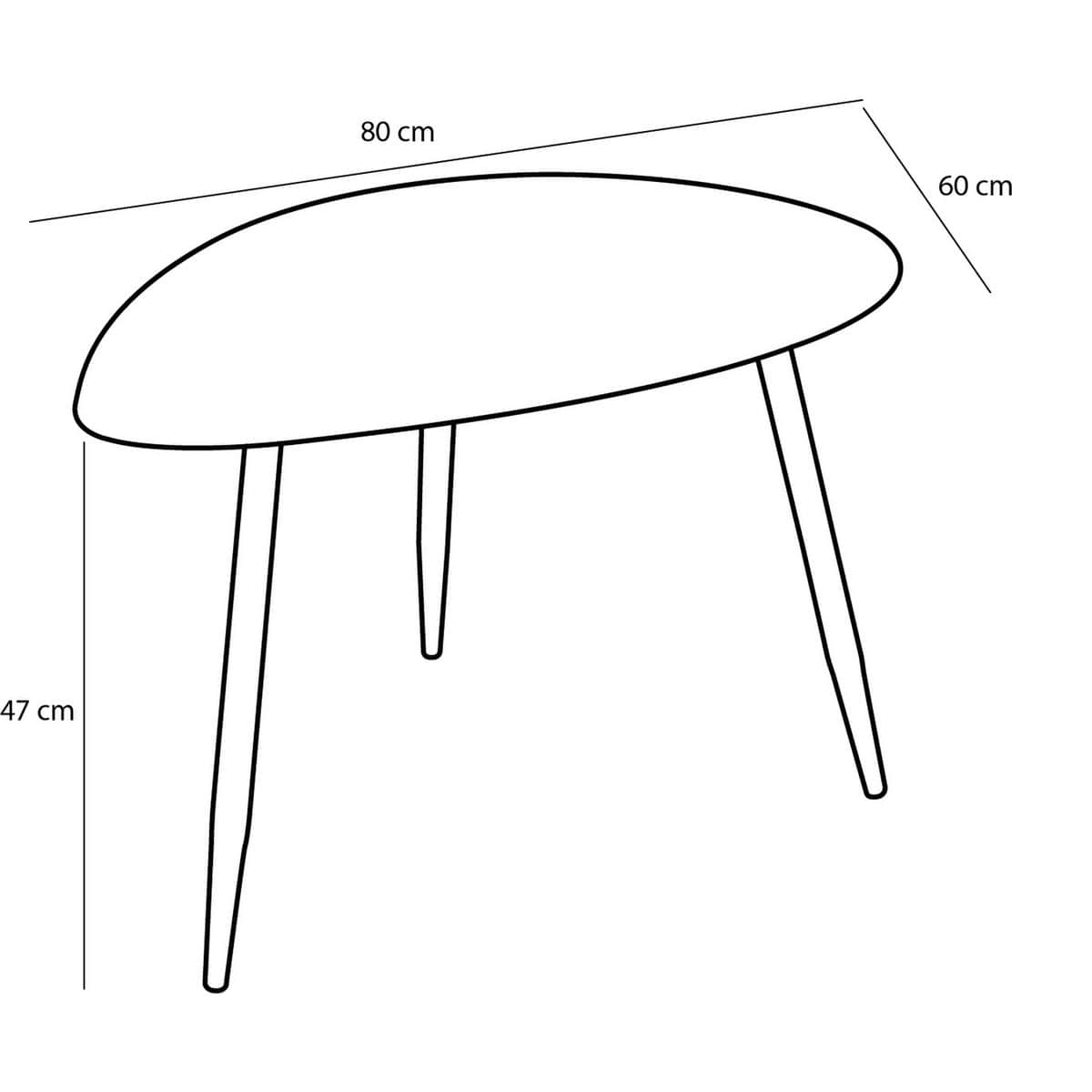 Mica Decorations Bijzettafel - Set van 2 - L80 x B60 x H47 cm - Metaal - Zwart