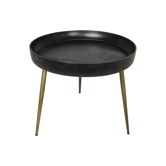 HSM Collection Bijzettafel Ventura - ø60 cm - black wash/antique gold