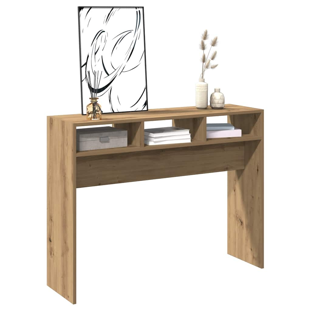 vidaXL Bijzettafels Wandtafel 105x30x80 cm bewerkt hout artisanaal eikenkleur