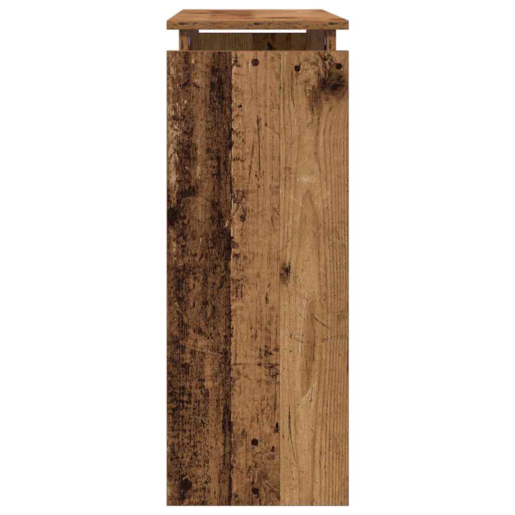 vidaXL Bijzettafels Wandtafel 80x30x80 cm bewerkt hout oud houtkleurig