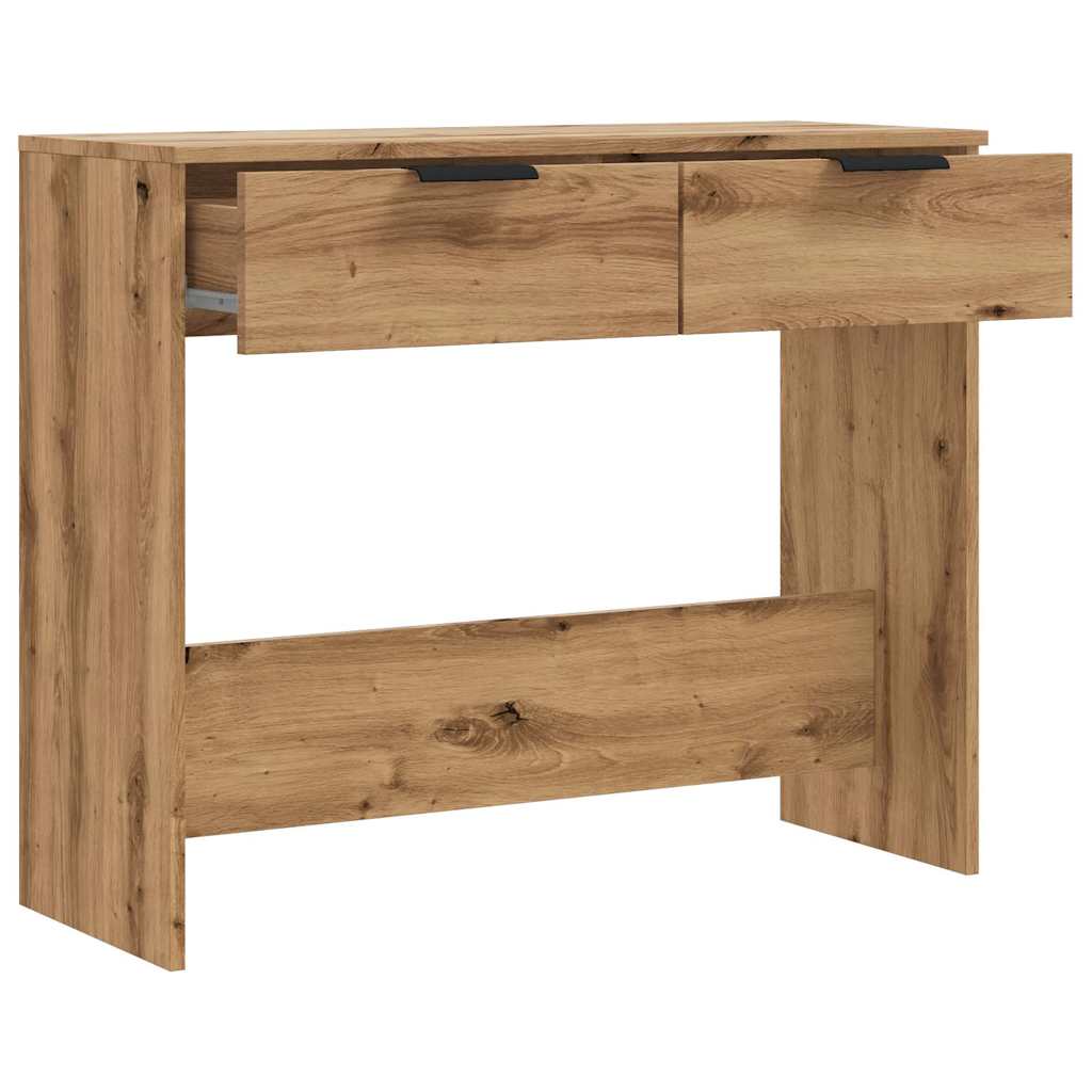 vidaXL Bijzettafels Wandtafel 90x36x75 cm bewerkt hout artisanaal eikenkleurig