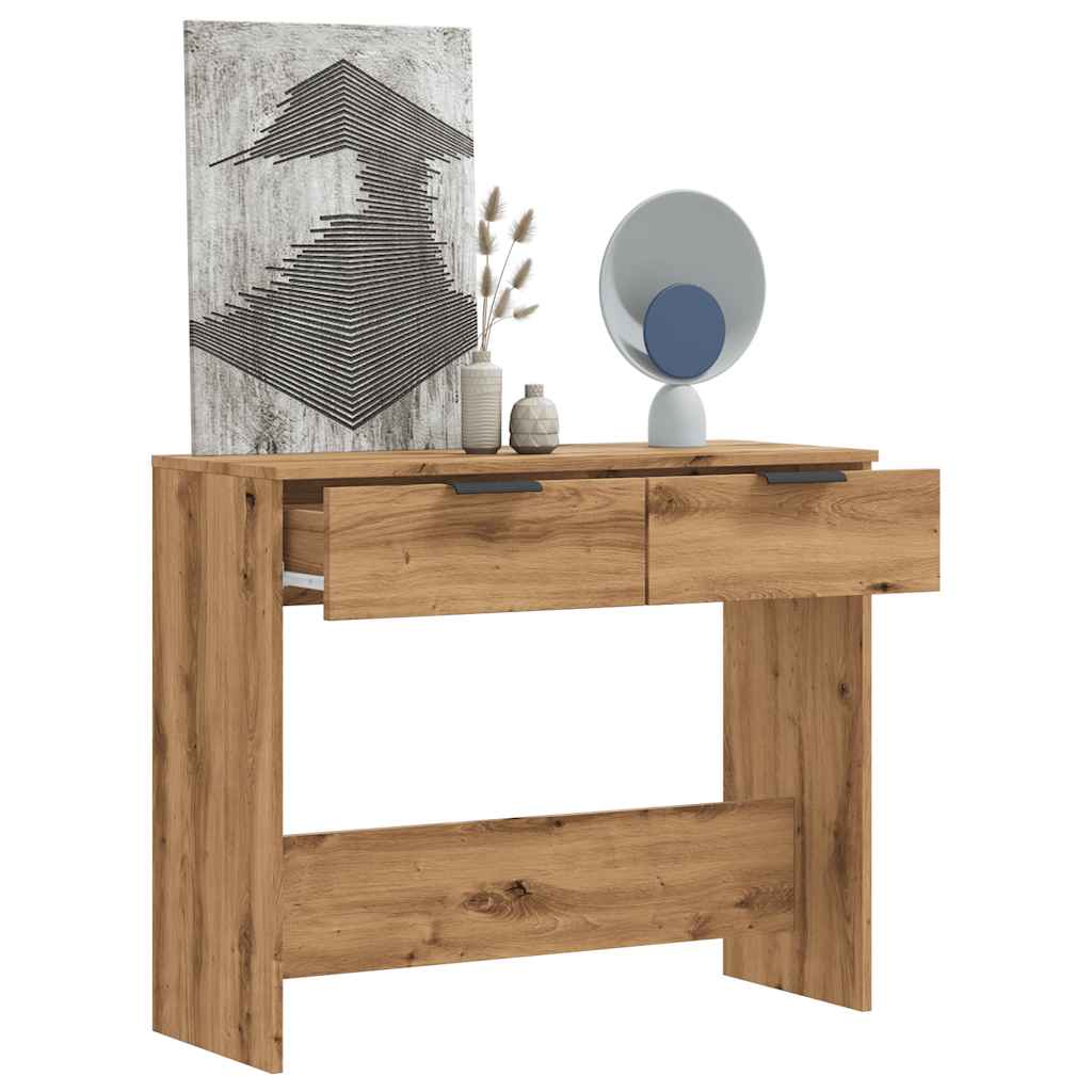 vidaXL Bijzettafels Wandtafel 90x36x75 cm bewerkt hout artisanaal eikenkleurig