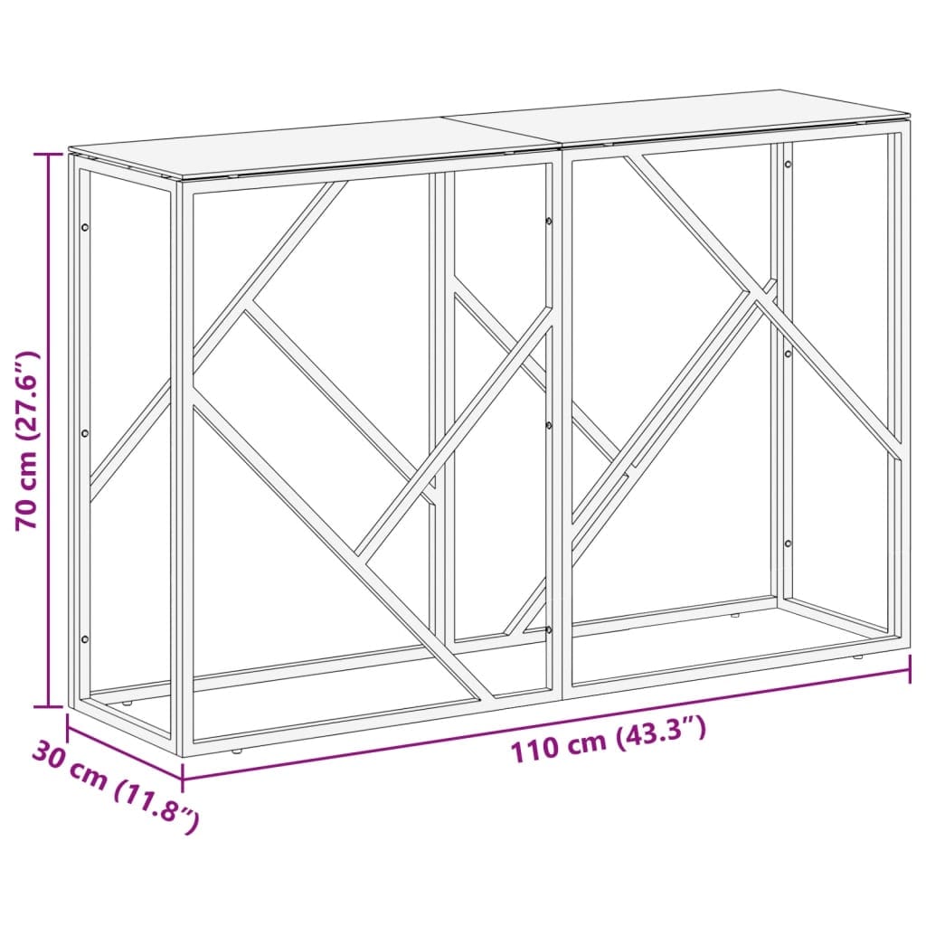 vidaXL Bijzettafels Wandtafel roestvrijstaal en gehard glas zilverkleurig