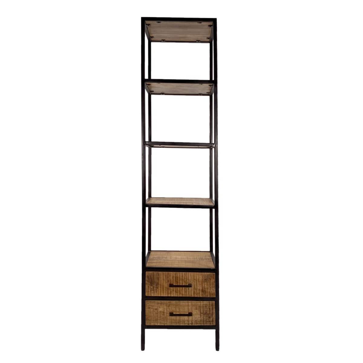 Voglrieder kreatives Wohnen Boekenplank staande plank boekenplank 40x180x40 cm met lades Liverpool metalen frame zwart