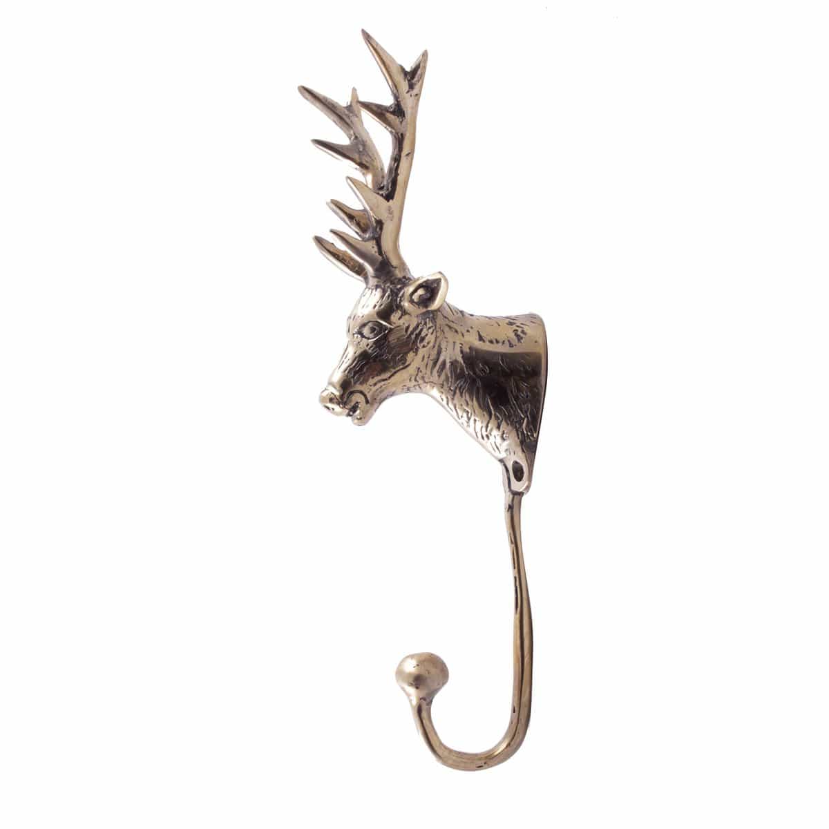 Pole To Pole Brass Deer Hook (Set of 5)