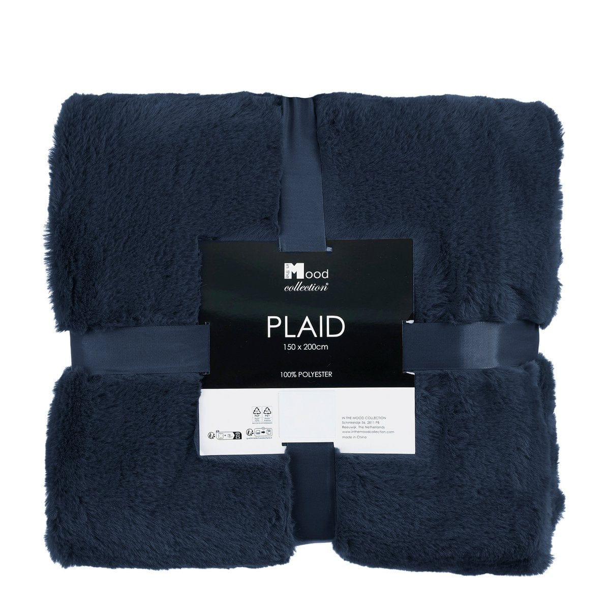 In The Mood Bronte Fleece Deken - L200 x B150 cm - Donkerblauw