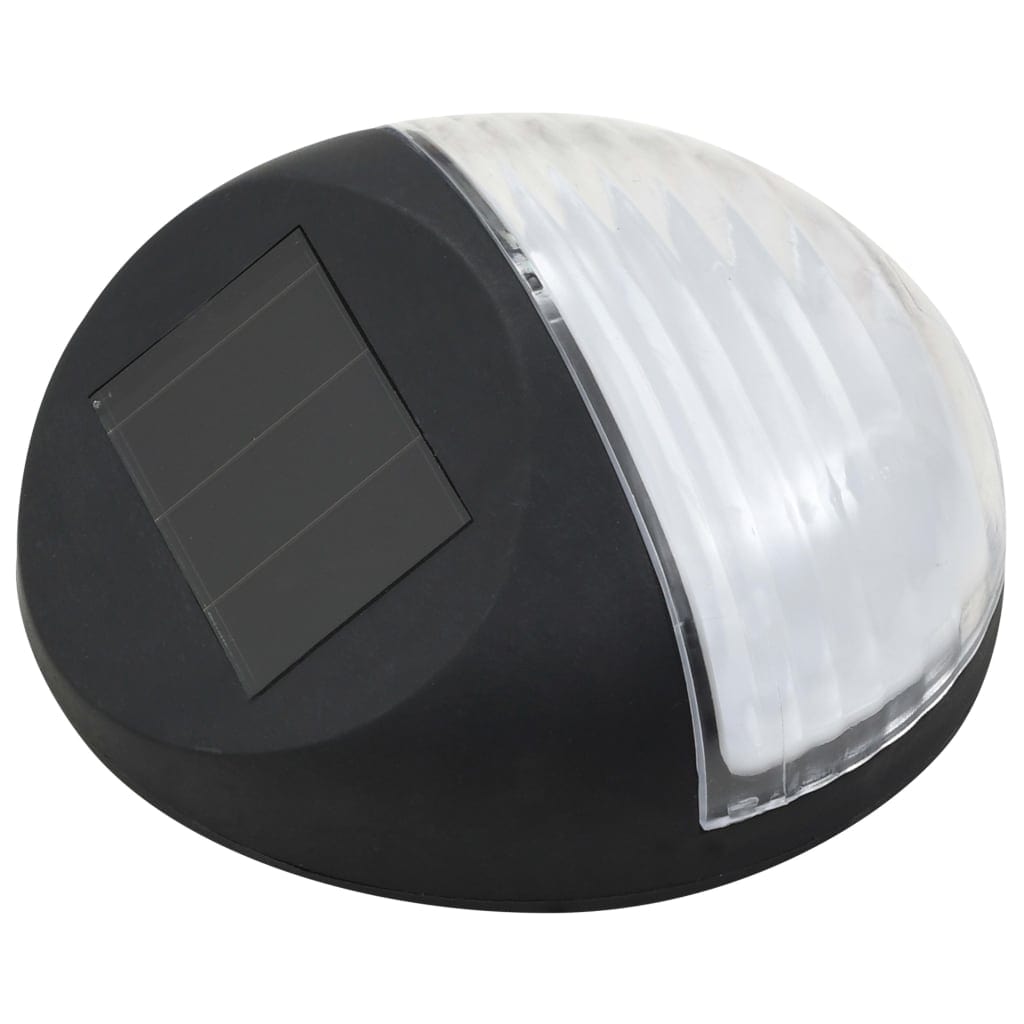 vidaXL Buitenverlichting Solarwandlampen LED 24 st rond zwart