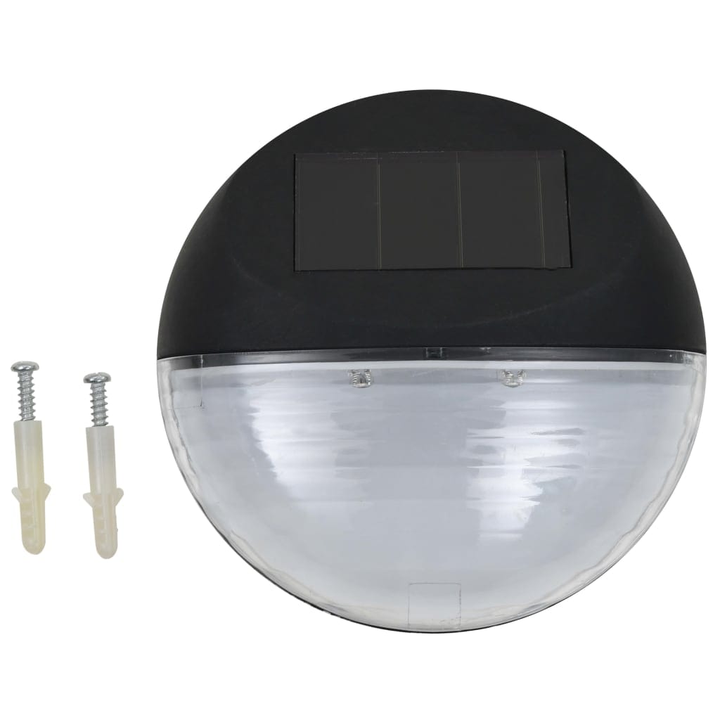 vidaXL Buitenverlichting Solarwandlampen LED 24 st rond zwart