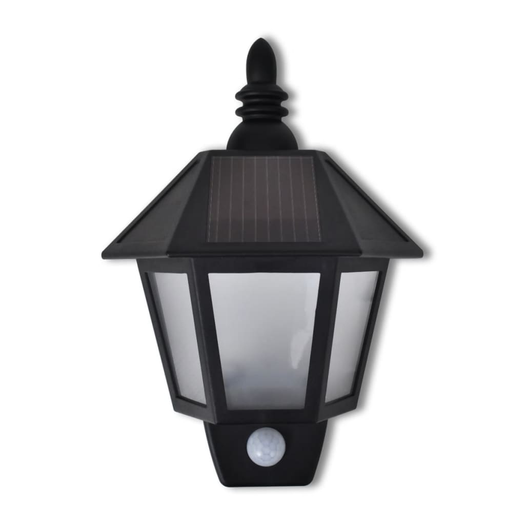 vidaXL Buitenverlichting Wandlamp solar met bewegingsensor 2 st