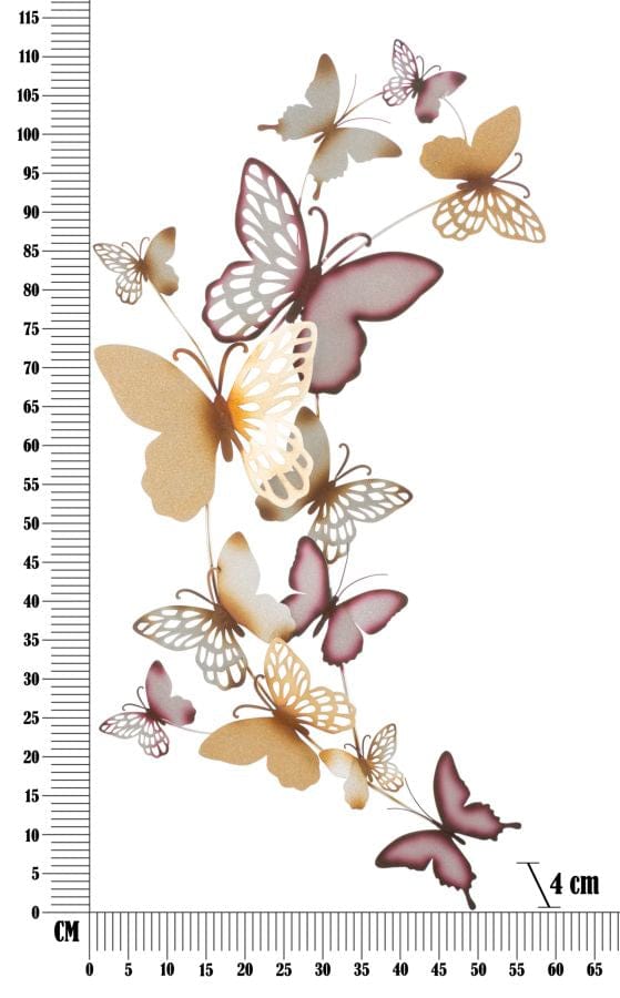 Mauro Ferretti BUTTERFLIES WALL PANEL GOLD/BORDEAUX C CM 59,5X4X111,5